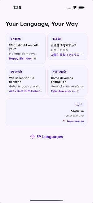 39 languages supported
